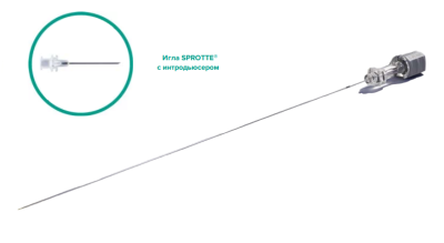 Спинальная игла Sprotte 22G x 6" (150мм) с интродьюсером — 10шт/уп купить оптом в Курске
