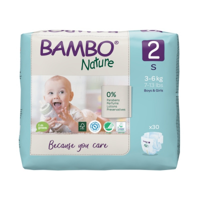 Эко-подгузники Bambo Nature 2 (3-6 кг), 30 шт купить оптом в Курске