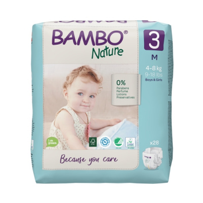 Эко-подгузники Bambo Nature 3 (4-8 кг), 28 шт купить оптом в Курске